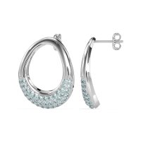 Teardrop Gemstone Hoop Earrings