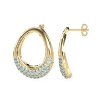 Teardrop Gemstone Hoop Earrings