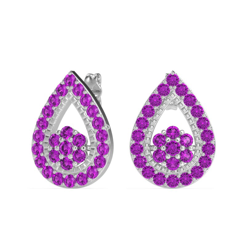Teardrop Cluster Halo Earrings