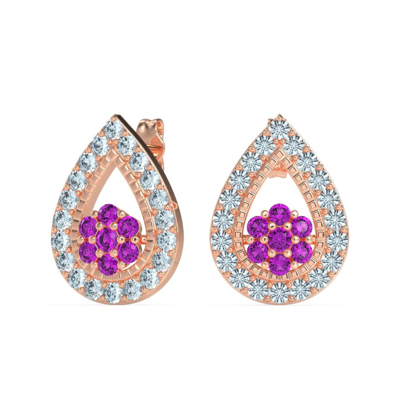Teardrop Cluster Halo Earrings