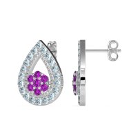 Teardrop Cluster Halo Earrings