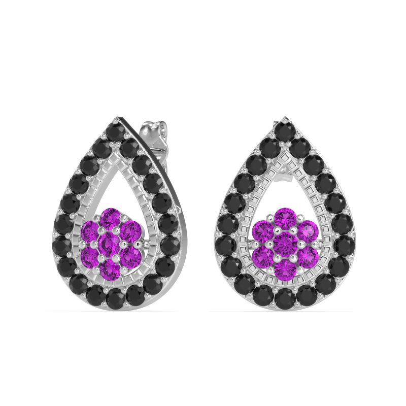 Teardrop Cluster Halo Earrings