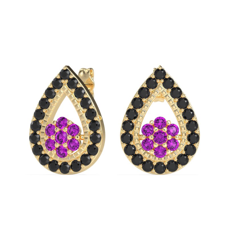 Teardrop Cluster Halo Earrings