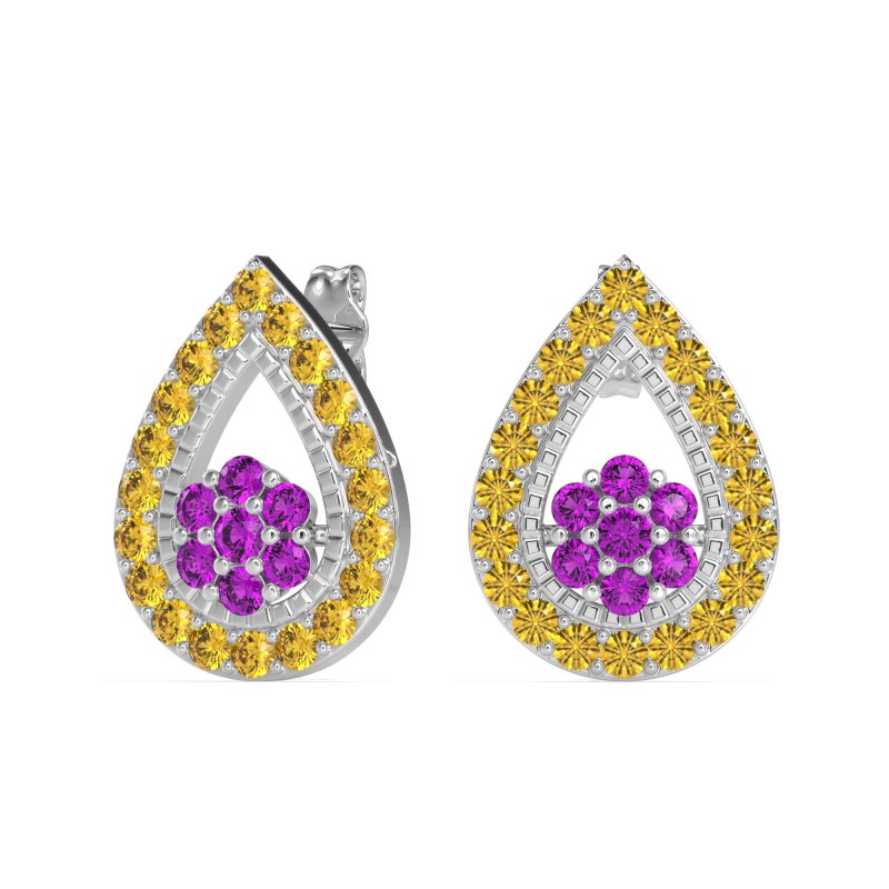 Teardrop Cluster Halo Earrings