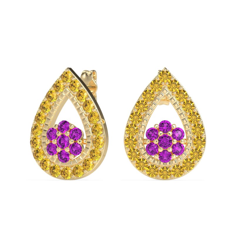 Teardrop Cluster Halo Earrings