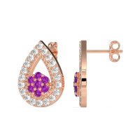 Teardrop Cluster Halo Earrings