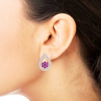 Teardrop Cluster Halo Earrings