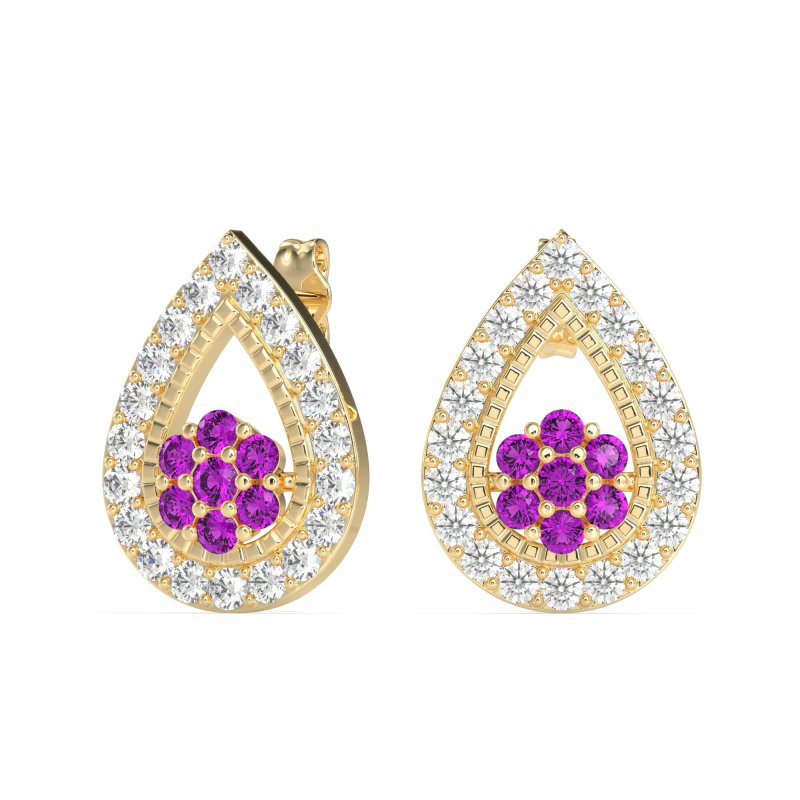 Teardrop Cluster Halo Earrings