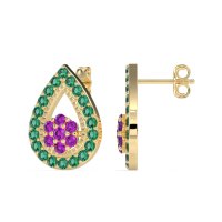 Teardrop Cluster Halo Earrings