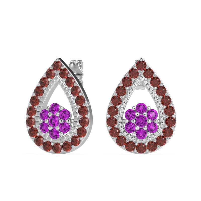 Teardrop Cluster Halo Earrings