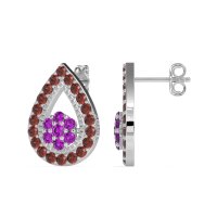 Teardrop Cluster Halo Earrings