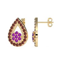 Teardrop Cluster Halo Earrings