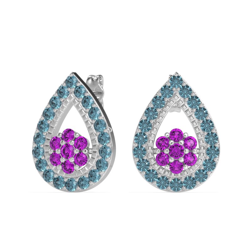 Teardrop Cluster Halo Earrings