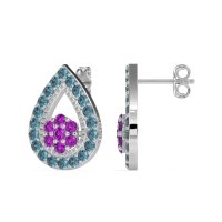 Teardrop Cluster Halo Earrings