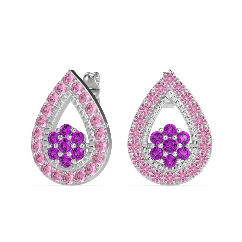 Teardrop Cluster Halo Earrings