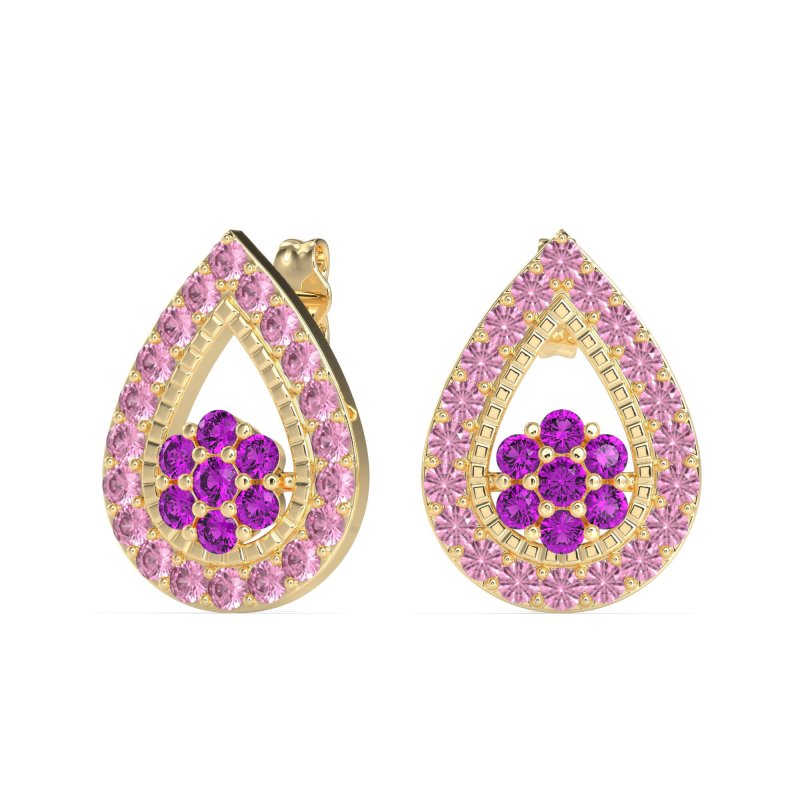 Teardrop Cluster Halo Earrings