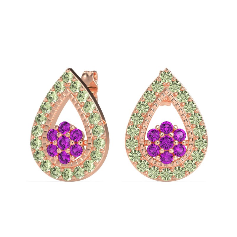 Teardrop Cluster Halo Earrings
