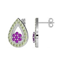 Teardrop Cluster Halo Earrings