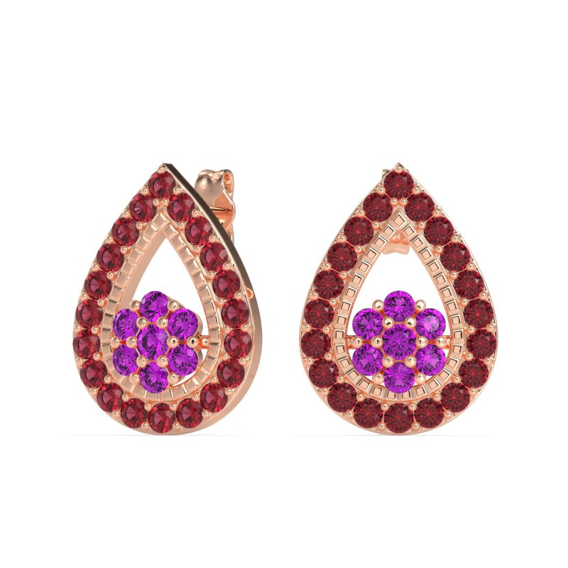 Teardrop Cluster Halo Earrings