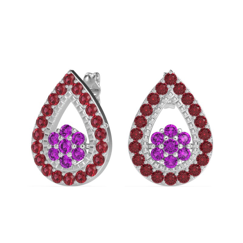 Teardrop Cluster Halo Earrings