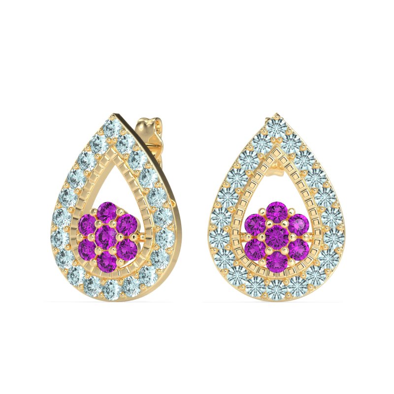 Teardrop Cluster Halo Earrings
