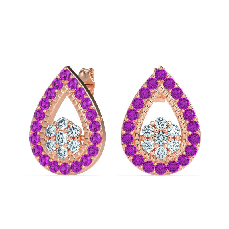 Teardrop Cluster Halo Earrings