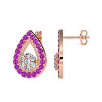 Teardrop Cluster Halo Earrings