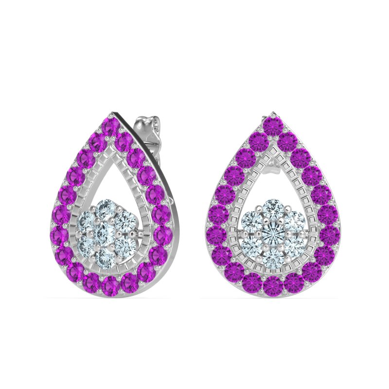 Teardrop Cluster Halo Earrings