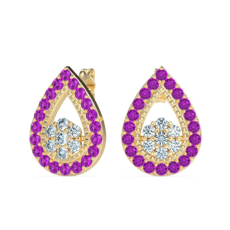 Teardrop Cluster Halo Earrings