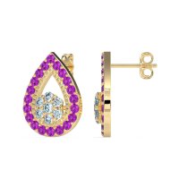 Teardrop Cluster Halo Earrings