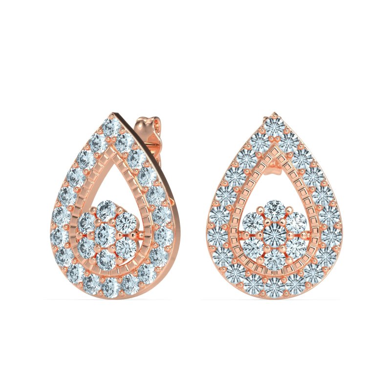 Teardrop Cluster Halo Earrings
