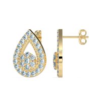 Teardrop Cluster Halo Earrings