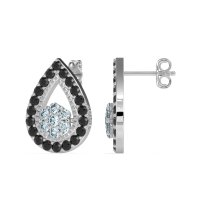 Teardrop Cluster Halo Earrings
