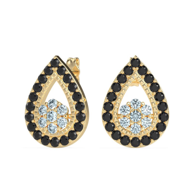 Teardrop Cluster Halo Earrings