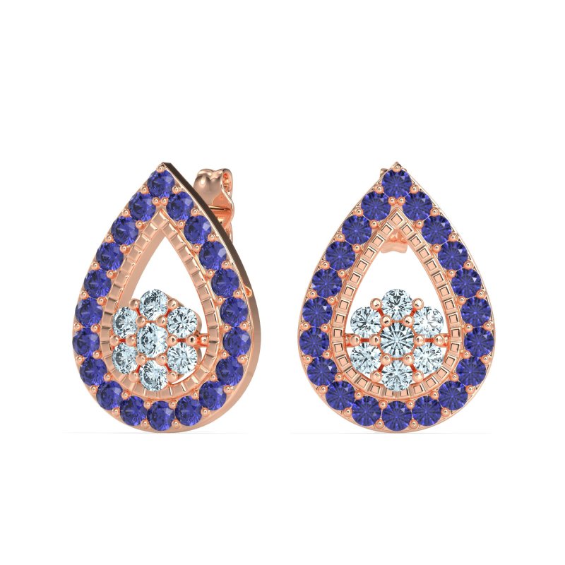 Teardrop Cluster Halo Earrings