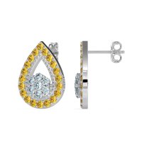 Teardrop Cluster Halo Earrings