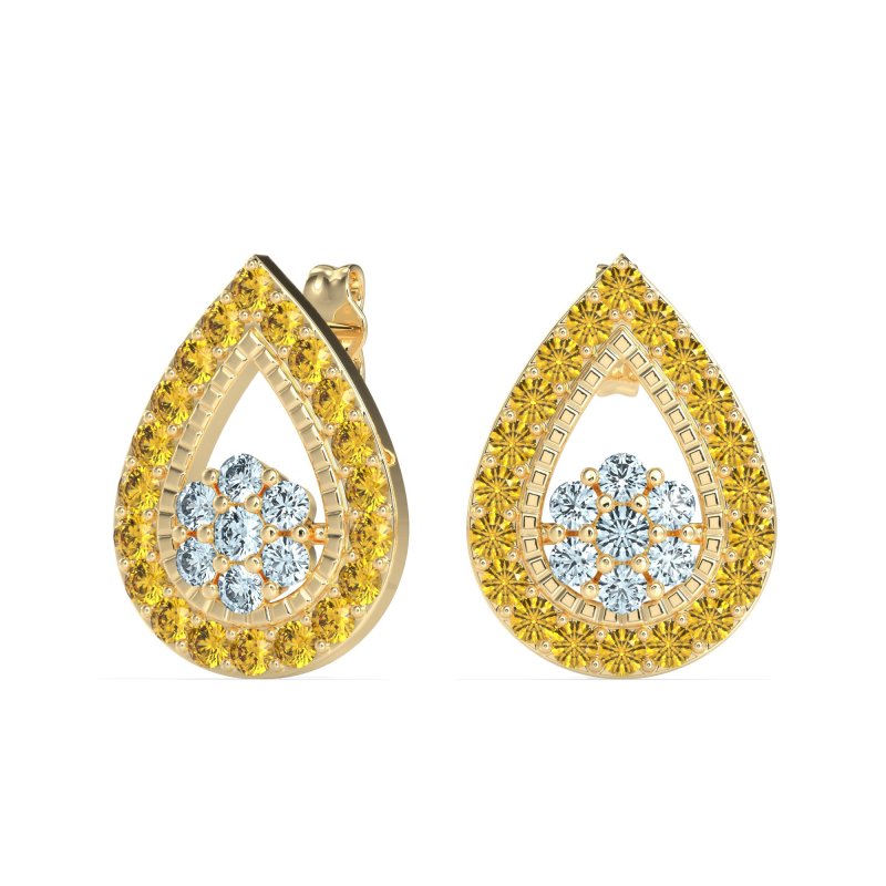 Teardrop Cluster Halo Earrings