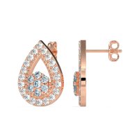 Teardrop Cluster Halo Earrings