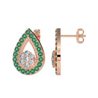 Teardrop Cluster Halo Earrings