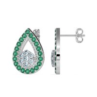 Teardrop Cluster Halo Earrings