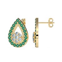 Teardrop Cluster Halo Earrings