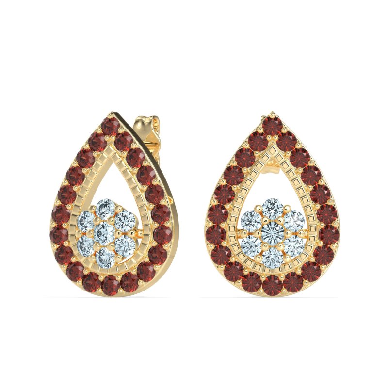 Teardrop Cluster Halo Earrings