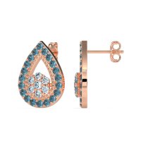 Teardrop Cluster Halo Earrings