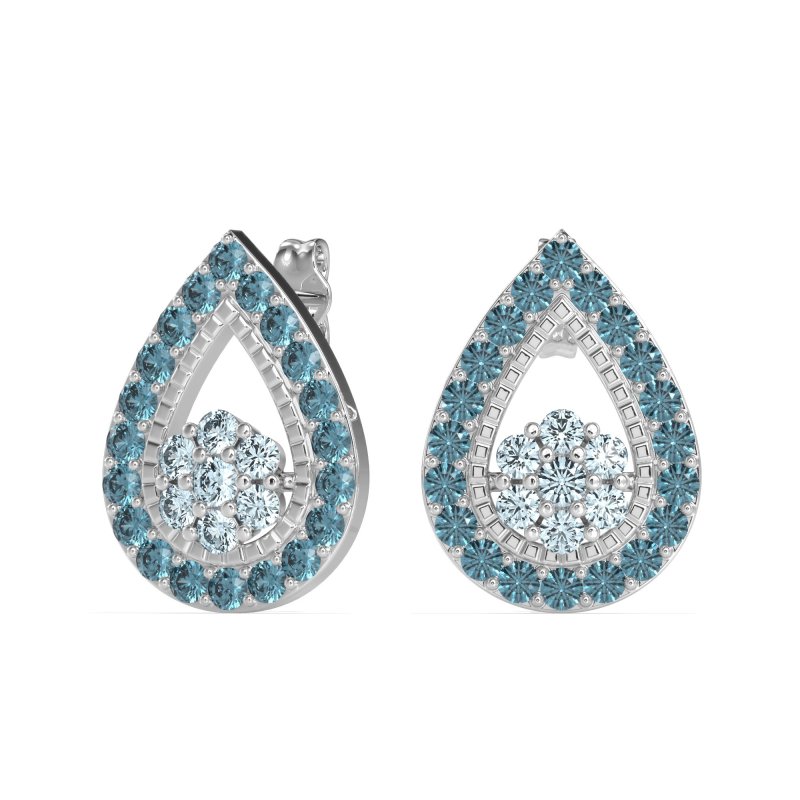 Teardrop Cluster Halo Earrings