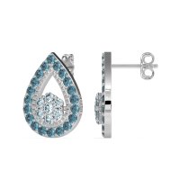 Teardrop Cluster Halo Earrings