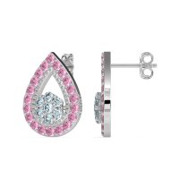 Teardrop Cluster Halo Earrings