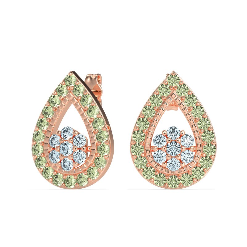 Teardrop Cluster Halo Earrings