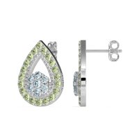 Teardrop Cluster Halo Earrings