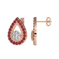 Teardrop Cluster Halo Earrings