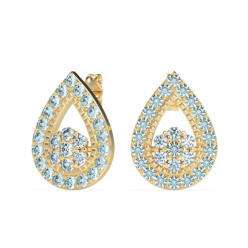Teardrop Cluster Halo Earrings